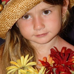 Kid Portait with Flowers